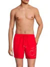 Calvin Klein Swim Men's Logo Drawstring Shorts In Red