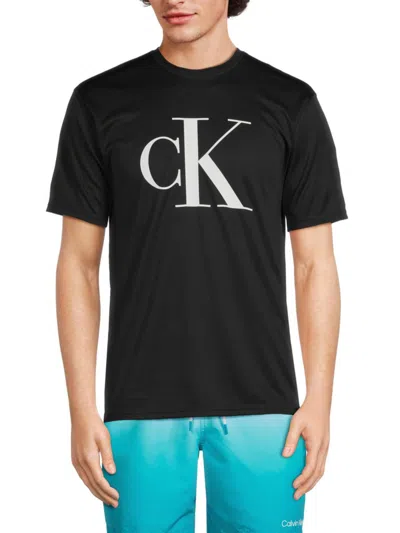 Calvin Klein Swim Men's Logo Graphic Tee In Black