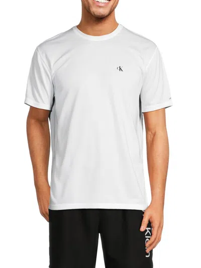 Calvin Klein Swim Men's Logo Rashguard Tee In White