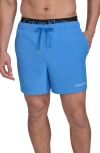 Calvin Klein Logo Swim Shorts Blue In Blue
