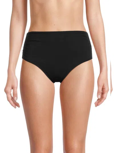 Calvin Klein Swim Women's Ruched Bikini Bottoms In Black