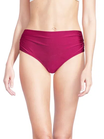 Calvin Klein Swim Women's Stain Ruched Brief In Pink