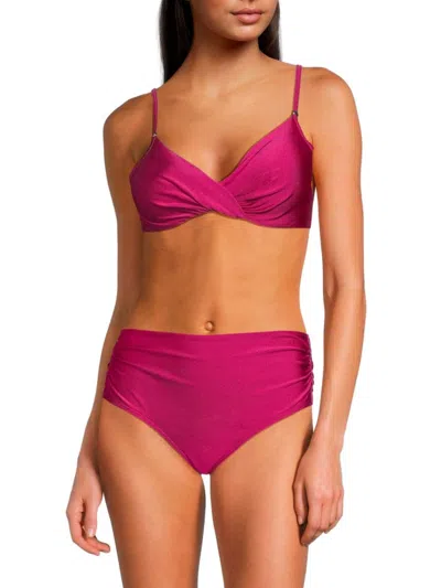 Calvin Klein Swim Women's Twist Bikini Top In Fuchsia Pink