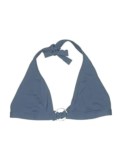 Pre-owned Calvin Klein Swimsuit Top Blue Solid Pattern Swimwear