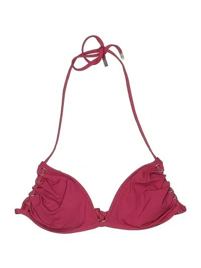 Pre-owned Calvin Klein Swimsuit Top Burgundy Swimwear