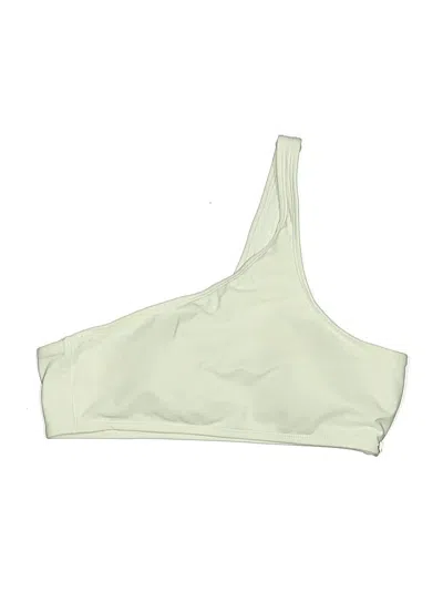 Pre-owned Calvin Klein Swimsuit Top Ivory Solid Pattern Swimwear In White