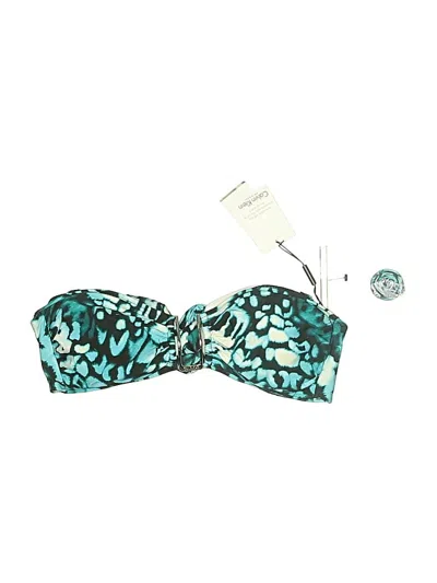 Pre-owned Calvin Klein Swimsuit Top Teal Swimwear In Blue