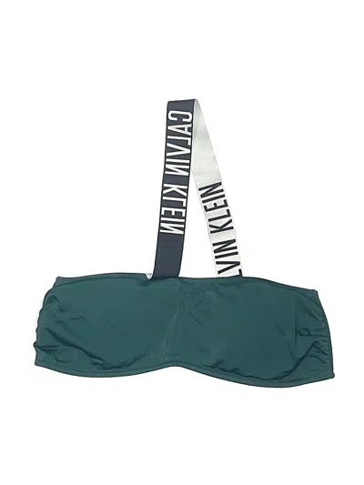 Pre-owned Calvin Klein Swimsuit Top Teal Swimwear In Blue