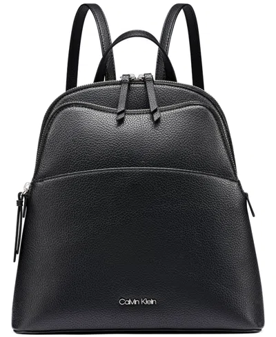 Calvin Klein Sylvie Multi-pocket Backpack Messenger In Black