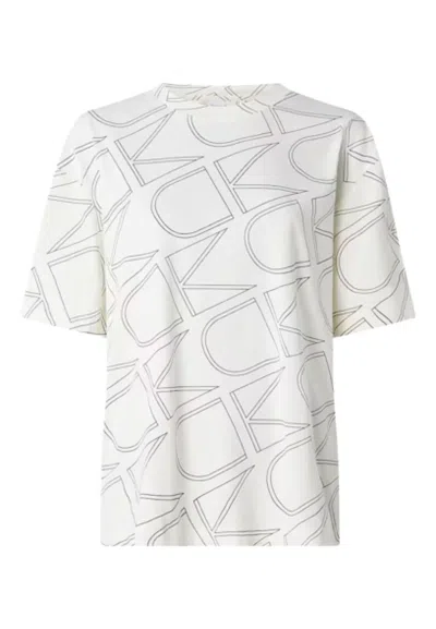 Calvin Klein T-shirt All Over Monogram T-shirt In Bianco