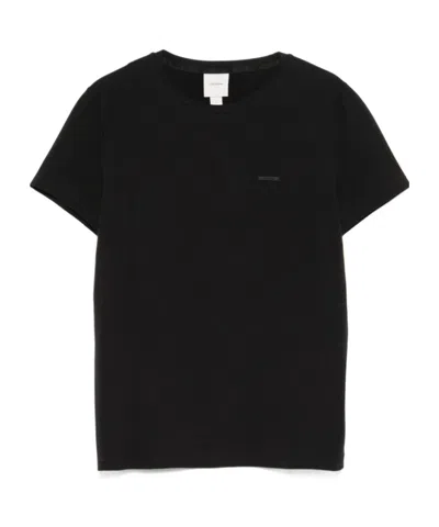 Calvin Klein Logo Cotton T-shirt In Black