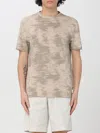 Calvin Klein Crew Neck Tie-dye Camouflage T-shirt In Beige
