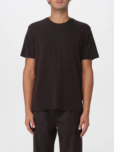 Calvin Klein Crew-neck Short-sleeve T-shirt In Brown