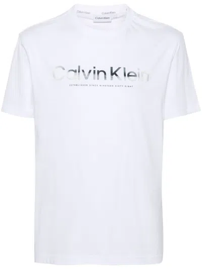 Calvin Klein Logo-print Cotton T-shirt In White