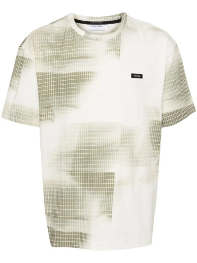 Calvin Klein T-shirt Con Stampa In White