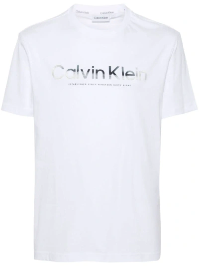 Calvin Klein T-shirt Con Stampa In White