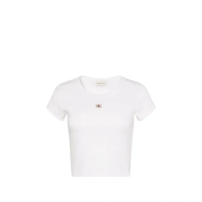 Calvin Klein T-shirt Côtelé En Coton In White