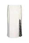 Calvin Klein Lace Detail Skirt Side Slit In White
