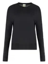 Calvin Klein Crew-neck Viscose Sweater In Black