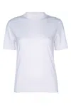Calvin Klein Refined Cotton Mock Neck T-shirt In White