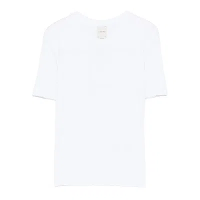 Calvin Klein Ribbed T-shirt In Gray