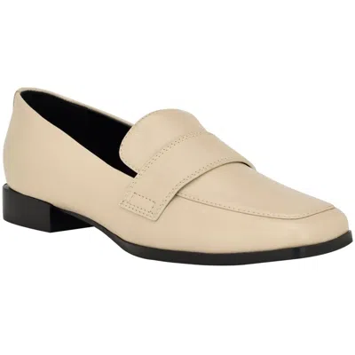 Calvin Klein Tadyn Womens Leather Sqa Loafers In Neutral
