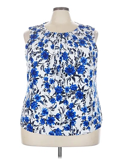 Pre-owned Calvin Klein Tank Top Blue Halter Neckline Tops