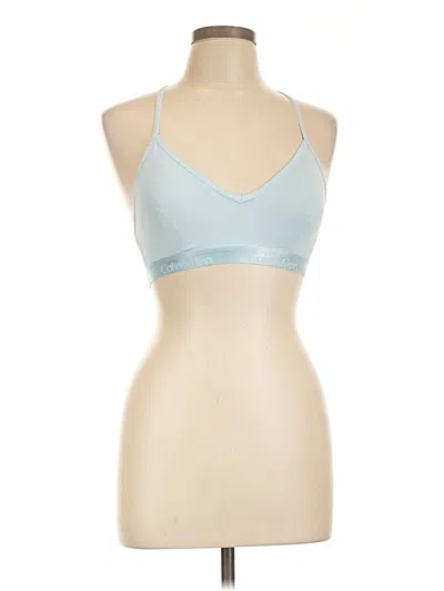 Pre-owned Calvin Klein Tank Top Blue Halter Neckline Tops