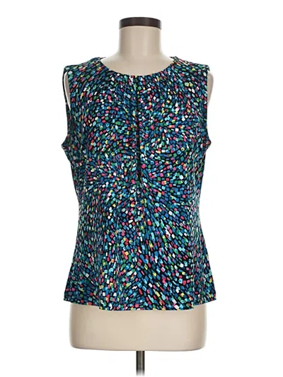 Pre-owned Calvin Klein Tank Top Blue Square Neckline Tops