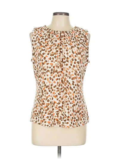 Pre-owned Calvin Klein Tank Top Brown Tie Neck Tops