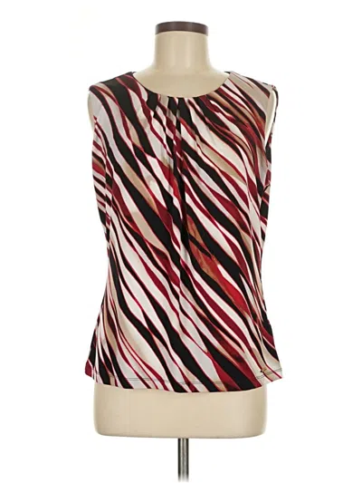 Pre-owned Calvin Klein Tank Top Brown Tie Neck Tops