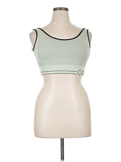 Pre-owned Calvin Klein Tank Top Green Strapless Neckline Tops