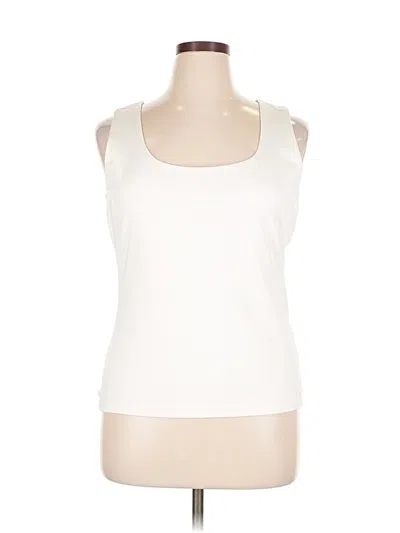 Pre-owned Calvin Klein Tank Top Ivory Halter Neckline Tops In White