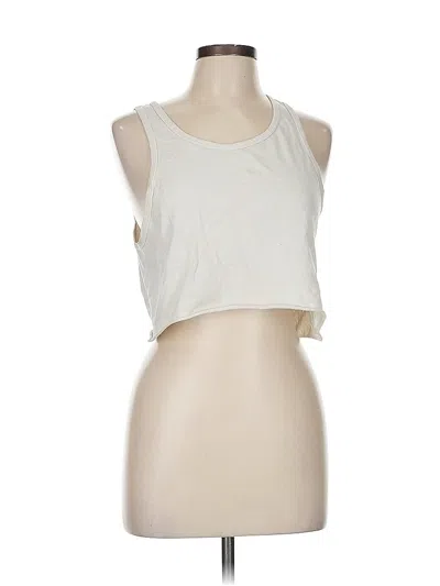 Pre-owned Calvin Klein Tank Top Ivory Strapless Neckline Tops In White