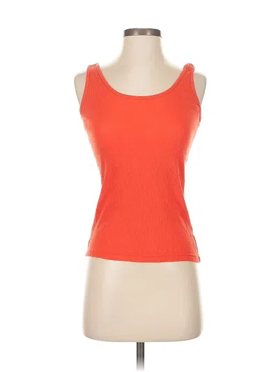 Pre-owned Calvin Klein Tank Top Orange Strapless Neckline Tops