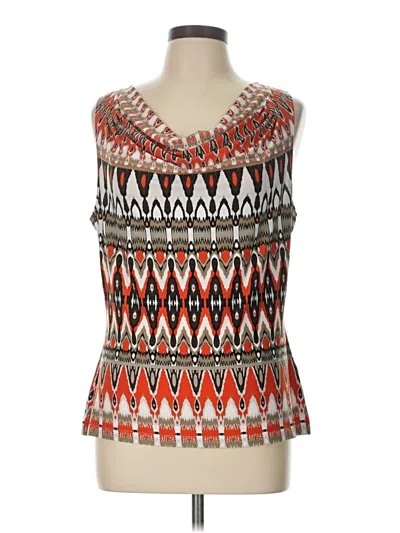 Pre-owned Calvin Klein Tank Top Orange Strapless Neckline Tops