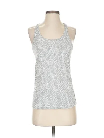 Pre-owned Calvin Klein Tank Top Silver Halter Neckline Tops