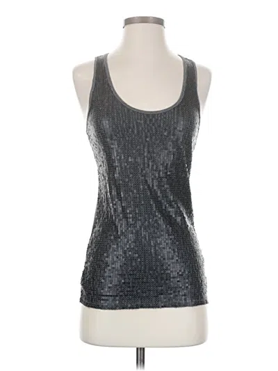 Pre-owned Calvin Klein Tank Top Silver Halter Neckline Tops