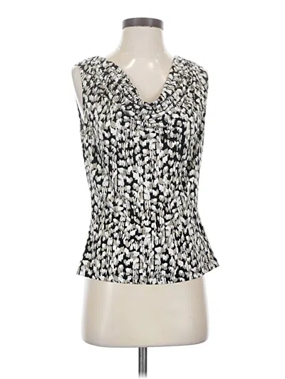 Pre-owned Calvin Klein Tank Top Silver Plunge Neckline Tops
