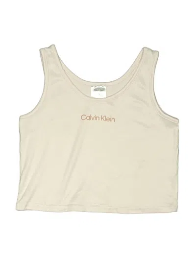 Pre-owned Calvin Klein Kids' Tank Top Tan Halter Neckline Tops In Brown
