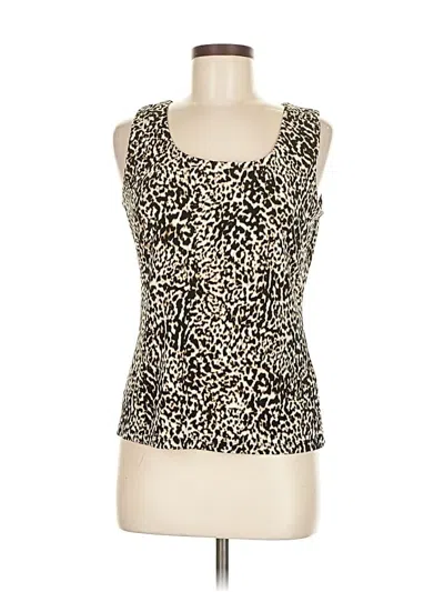 Pre-owned Calvin Klein Tank Top Tan Strapless Neckline Tops In Brown