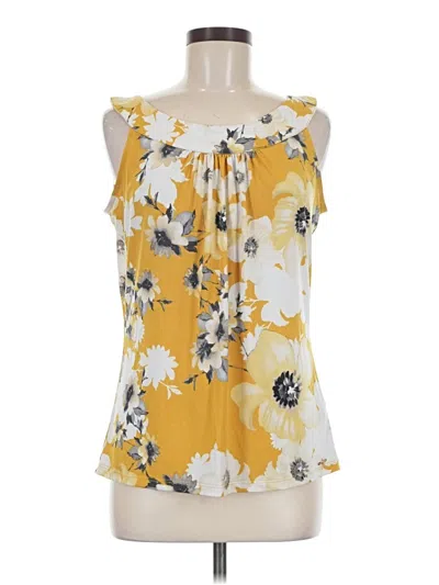 Pre-owned Calvin Klein Tank Top Yellow Halter Neckline Tops