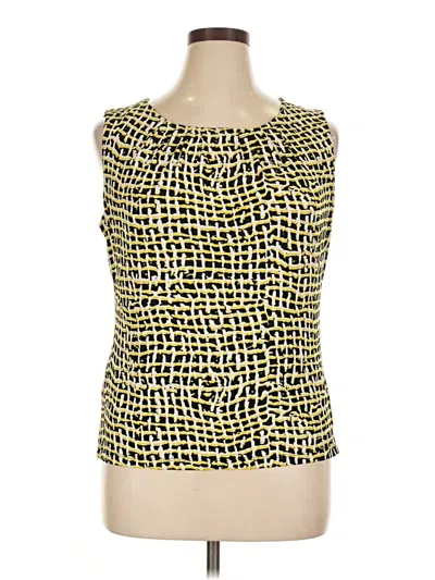 Pre-owned Calvin Klein Tank Top Yellow Square Neckline Tops