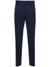 Calvin Klein Tapered Wool-blend Tailored Trousers In Blue