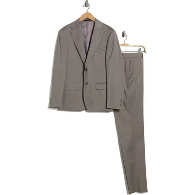 Calvin Klein Taupe Wool Blend Suit In Brown