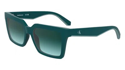 Calvin Klein Teal Gradient Square Unisex Sunglasses Ckj25602s 432 54 In ["blue"]