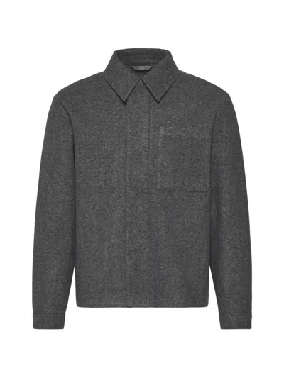 Calvin Klein Tech Filled Shirt Jacket In Gray