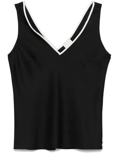 Calvin Klein Tech Satin Top Clothing In Black