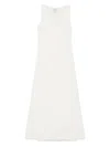 Calvin Klein Long Tech Texture Bias Ankle Dress In White
