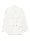 Calvin Klein Tech Texture Waistcoat With Peak Lapels And Flap Pockets In White